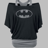 2in1 Women's Loose Dolman Sleeve Fitness Shirt