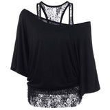 2in1 Women's Loose Dolman Sleeve Fitness Shirt