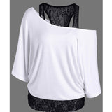2in1 Women's Loose Dolman Sleeve Fitness Shirt
