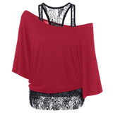 2in1 Women's Loose Dolman Sleeve Fitness Shirt