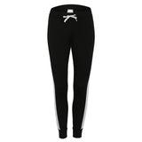 High Waist Ribbed Knit Striped Sweatpants