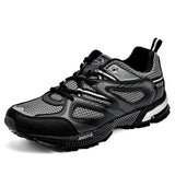 Men Cow Split Mesh Sport  Lace Up Shoes