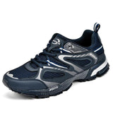 Men Cow Split Mesh Sport  Lace Up Shoes