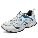 Men Cow Split Mesh Sport  Lace Up Shoes