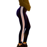 High Waist Ribbed Knit Striped Sweatpants