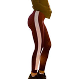 High Waist Ribbed Knit Striped Sweatpants