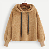 Plain Faux Fur Workout  Hoody