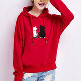 Kawaii Pink Cat Lover Pattern Hooded Sweatshirts