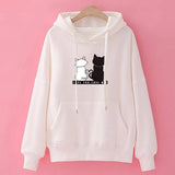Kawaii Pink Cat Lover Pattern Hooded Sweatshirts