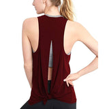 Open Back Sport Solid Yoga Shirts